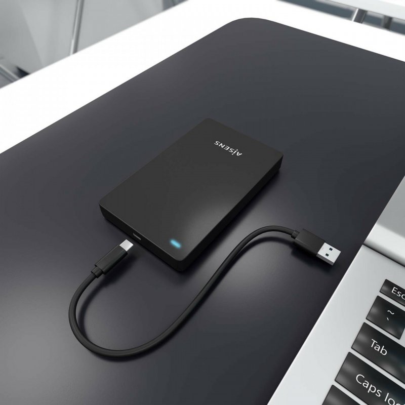 CAJA EXTERNA AISENS 2.5 9.5MM SATA A USB-C USB3.1 GEN1 NEGRA