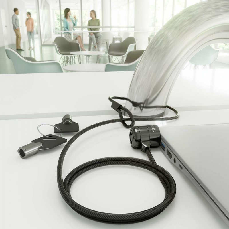 AISENS Security cable with key lock for computer, monitor, laptop 1.5m