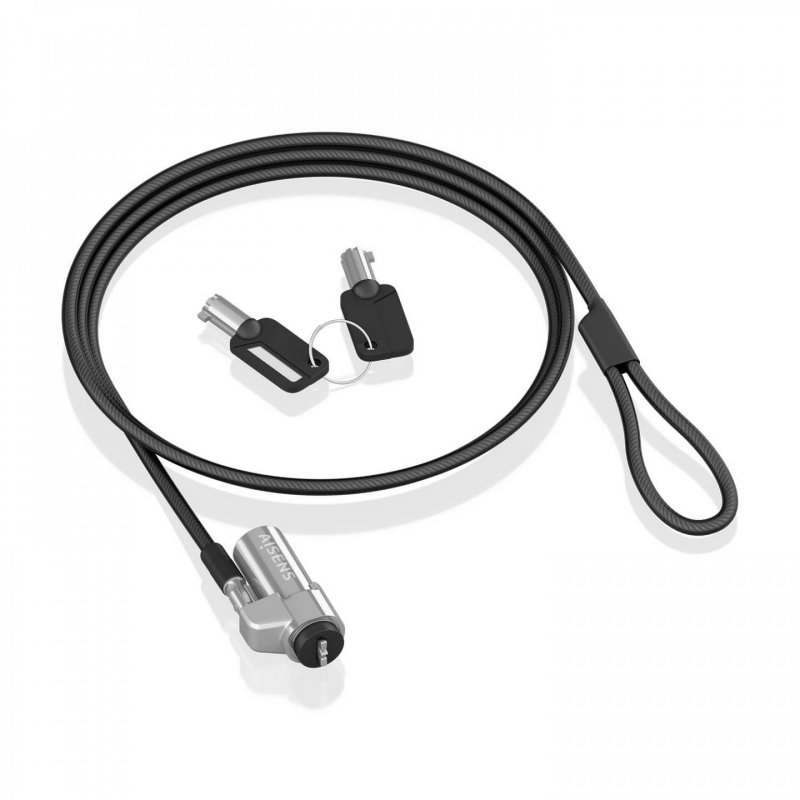 AISENS NANO type Security Cable with key lock for computer, monitor, laptop 1.5m