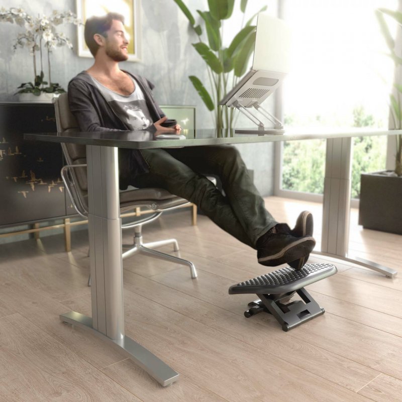 REPOSAPIES AISENS INCLINABLE Y ALTURA AJUSTABLE NEGRO