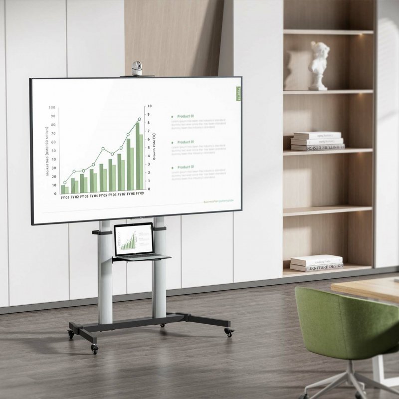 AISENS FT100TE-259 support pour téléviseur 2,54 m (100") Noir, Argent