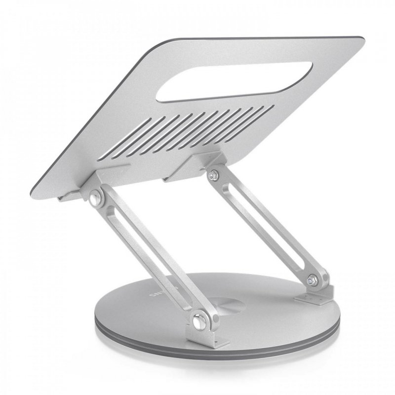 AISENS Adjustable XL Rotating Desktop Stand for 10-17 Laptop / Tablet, Silver