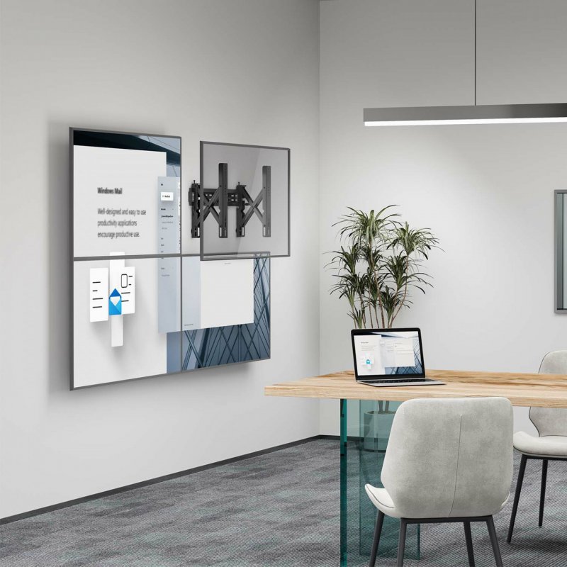 SOPORTE AISENS VIDEOWALL NIVELABLE POP-OUT TV 70KG 37-70 NEGRO