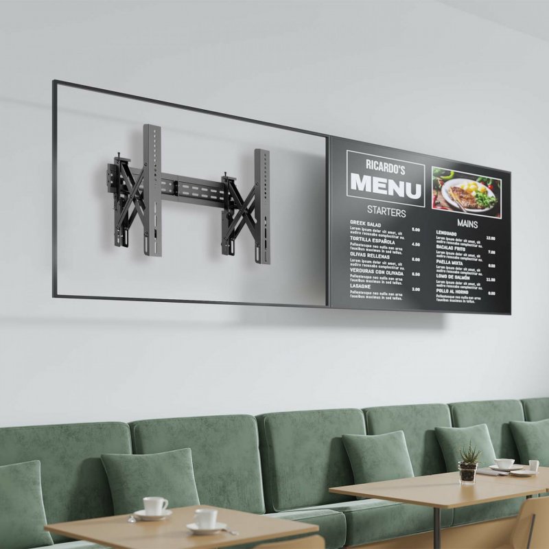 AISENS Levelable Videowall Support and Pop-Out Function for 70Kg TVs from 37-70, Black