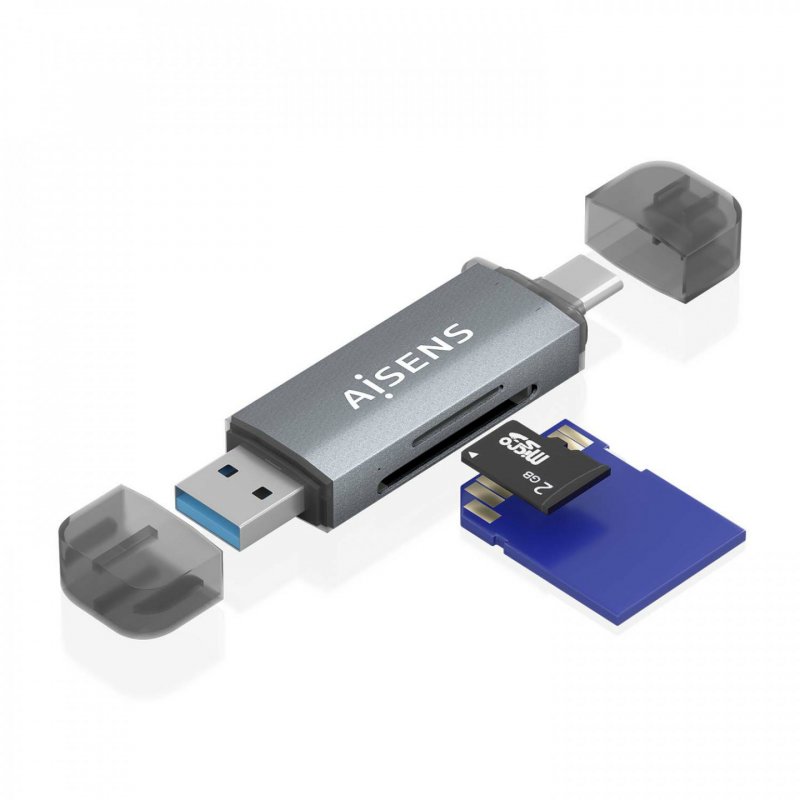 LECTOR TARJETAS AISENS SD MICRO SD MMC RS-MMC MMC MICRO USB-C Y A