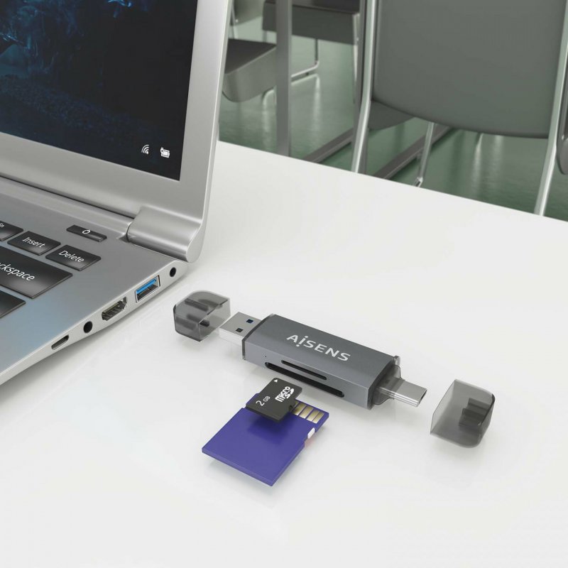LECTOR TARJETAS AISENS SD MICRO SD MMC RS-MMC MMC MICRO USB-C Y A