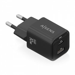 AISENS ASCH-30W2P021-BK chargeur d'appareils mobiles Universel Noir Secteur Charge rapide Intérieure