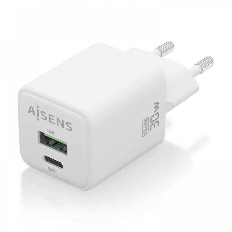 AISENS ASCH-30W2P037-W chargeur d'appareils mobiles Universel Blanc Secteur Charge rapide Intérieure