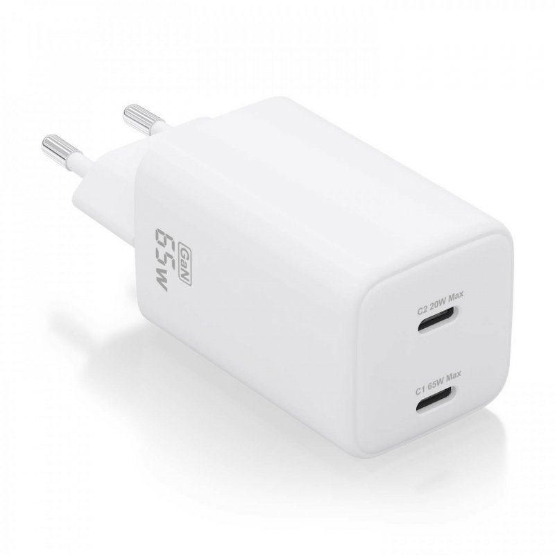 AISENS ASCH-65W2P039-W chargeur d'appareils mobiles Universel Blanc Secteur Charge rapide Intérieure