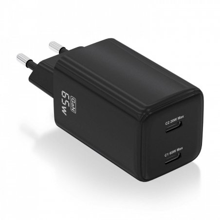 AISENS ASCH-65W2P040-BK chargeur d'appareils mobiles Universel Noir Secteur Charge rapide Intérieure