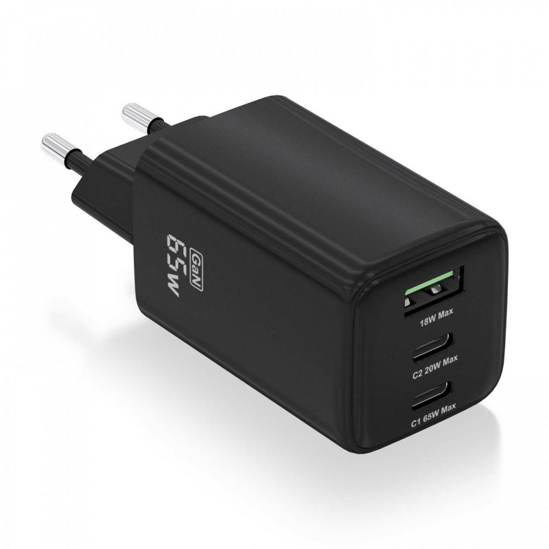 AISENS ASCH-65W3P042-BK chargeur d'appareils mobiles Universel Noir Secteur Charge rapide Intérieure