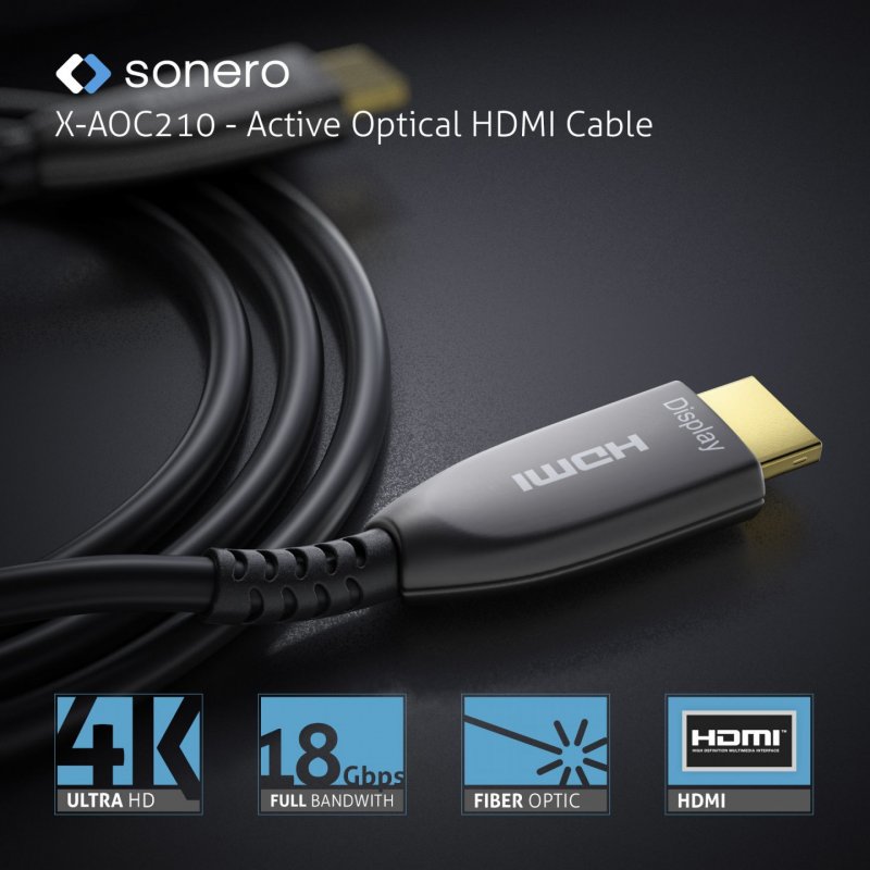 sonero X-AOC210-100 câble HDMI 10 m HDMI Type A (Standard) Noir