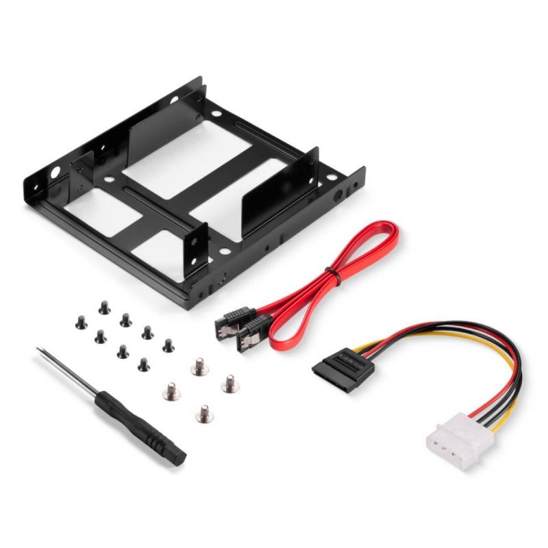 Sonero SSD Einbaurahmen Set - 2x 2,5" SSD auf 3,5" inkl, Zubehör