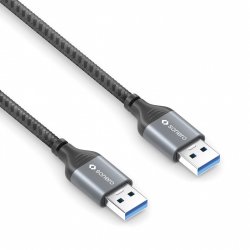sonero USB 3.0 Kabel - A/A -Aluminium-space grey/schwarz - 3,00m