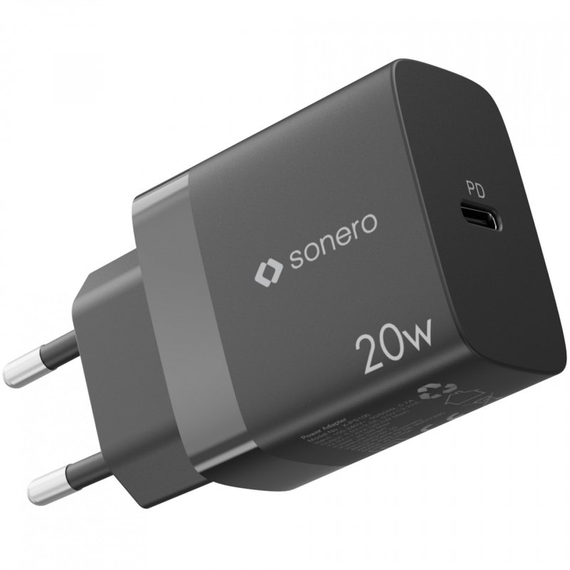 sonero USB-C Ladegerät - 1 Port - 20W PD - schwarz