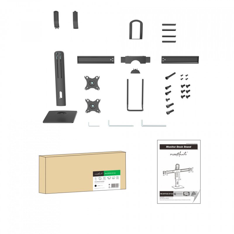 PureMounts® Duale Monitor Halterung, VESA 75x75/100x100, schwarz
