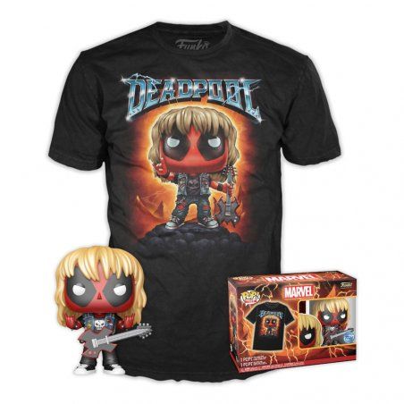 Deadpool POP! & Tee set figurine et T-Shirt Heavy Metal (L)