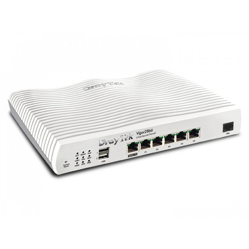 DrayTek Vigor 2866: Gfast Modem-Firewall wired router Gigabit Ethernet Grey