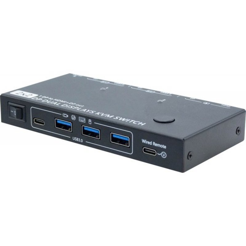 MST HUB DUAL DISPLAY KVM SWITCH 2 Host