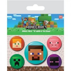 MINECRAFT - Faces - Pack 5 Badges