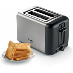 Bosch TAT3P420 toaster 2 slice(s) 970 W Black Stainless steel