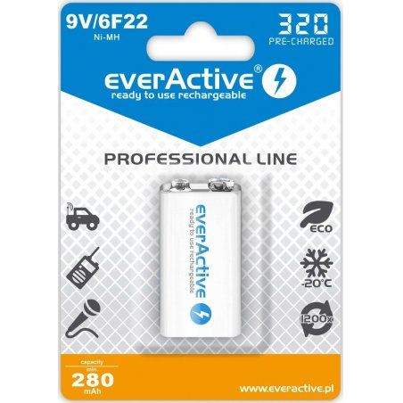 Everactive EVHRL22-320 pile domestique Batterie rechargeable 9V Hybrides nickel-métal (NiMH)
