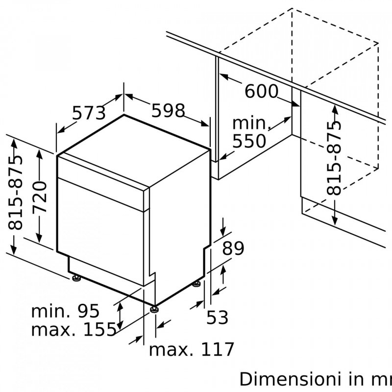 Bosch Serie 4 SMP4ECS71S dishwasher Undercounter 14 place settings B