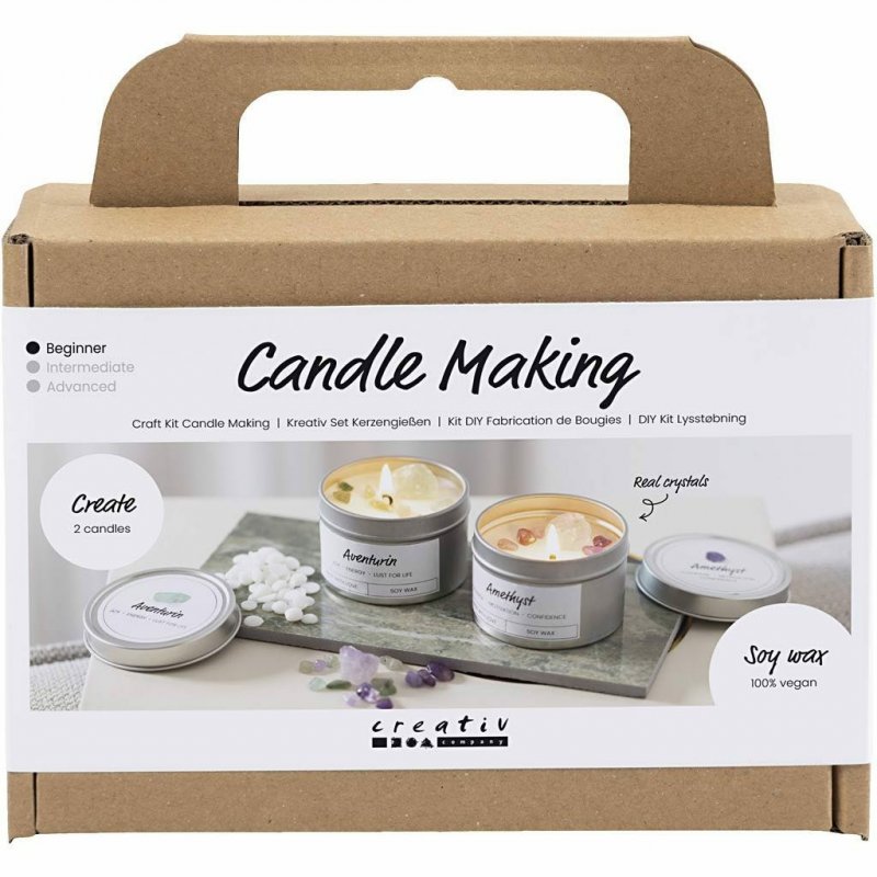 Mini Craft Kit - Candle Casting - Soy Candle w/Aventurin & Amethyst (977753)