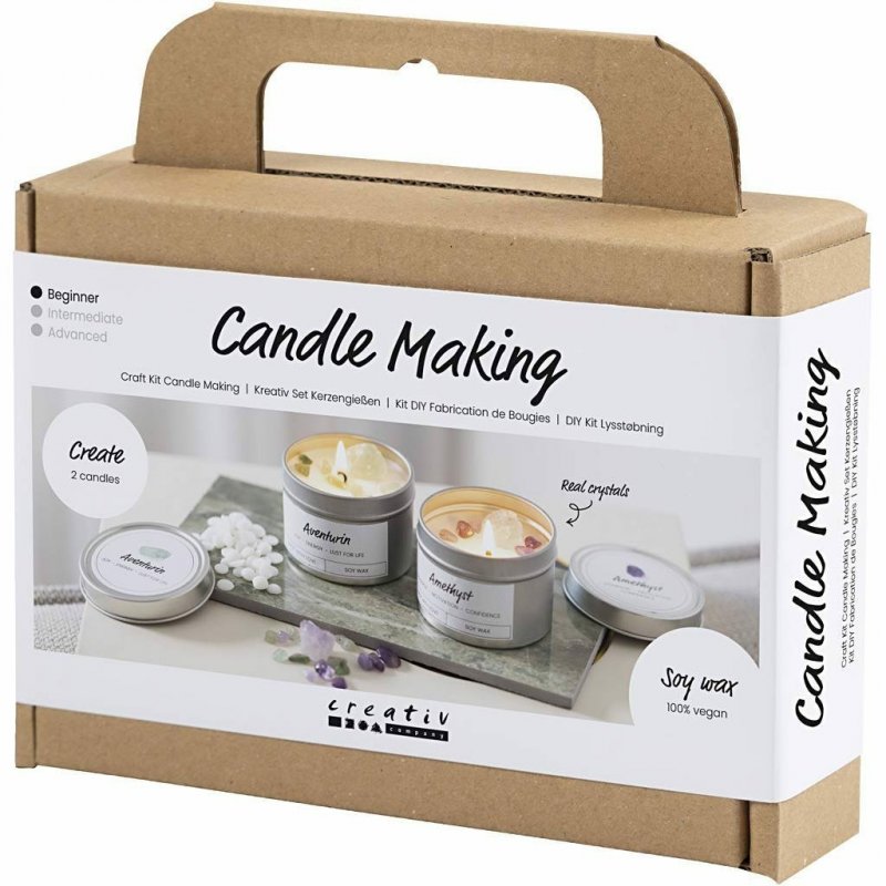 Mini Craft Kit - Candle Casting - Soy Candle w/Aventurin & Amethyst (977753)