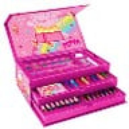 Coloring Case - PEPPA PIG - set 52pcs in paper toolbox with handle