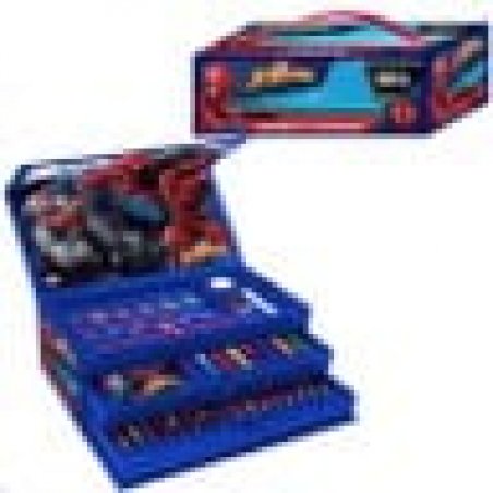 Coloring Case - SPIDERMAN - set 52pcs in paper toolbox with handle