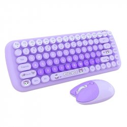 MOFII Candy New 2.4G Wireless Keyboard Mouse Set (Purple)