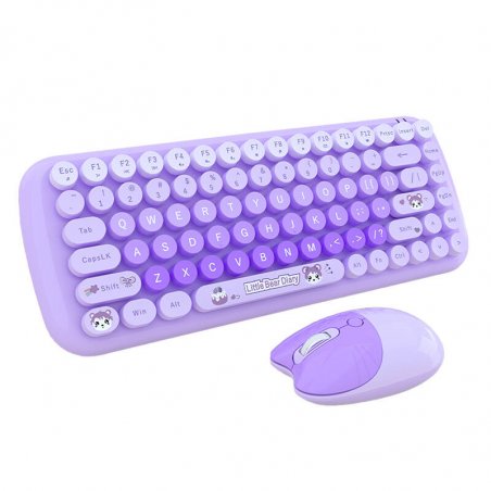 MOFII Candy New 2.4G Wireless Keyboard Mouse Set (Purple)