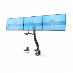 StarTech.com Crossbar Triple Monitor Desk Mount For Up To Three 27in Screens, VESA 75x75/100x100, Tool-Less Arm