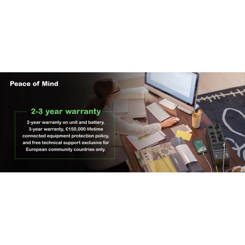 APC Back-UPS 1050VA 8 schuko outlets