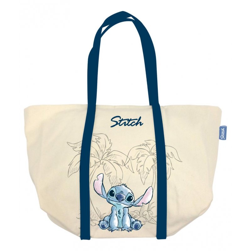 STITCH - Ohana & Blue - Grand Sac en Toile - 35x31x20cm