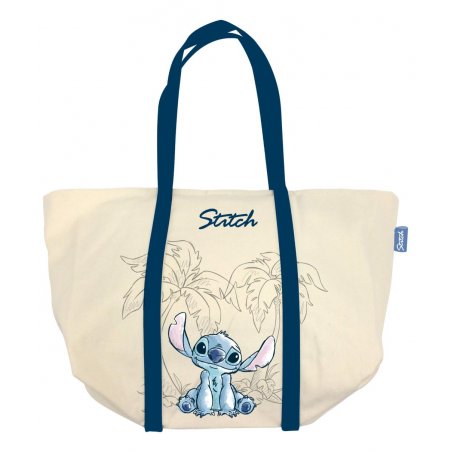 STITCH - Ohana & Blue - Grand Sac en Toile - 35x31x20cm