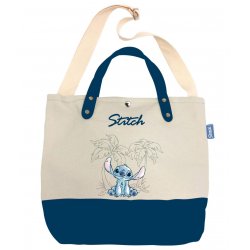 STITCH - Ohana & Blue - Grand Sac en Toile - 37x26x11cm