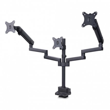 StarTech.com Triple Monitor Desk Mount For Up To Three 27in Screens, VESA 75x75/100x100, Tool-Less Arm Adjustments,