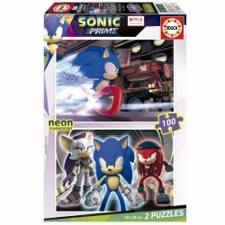 Educa - 2x100 Sonic Prime Neon Puzzle (80-19629)