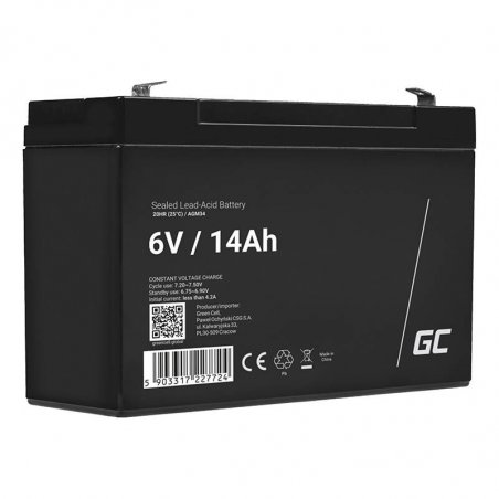Green Cell Ersatzbatterie AGM34 6V/14Ah