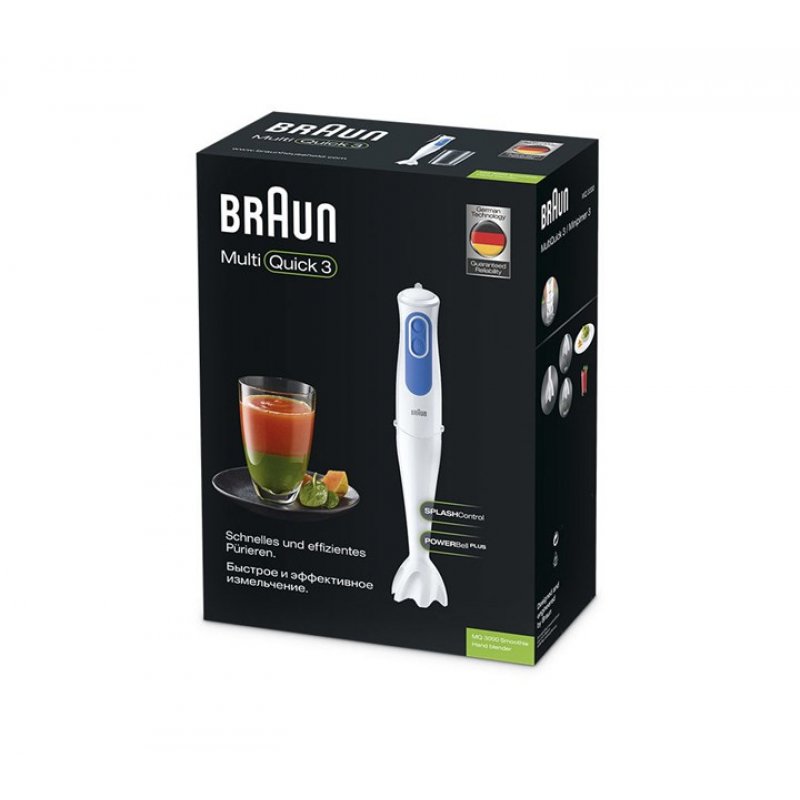 Braun MultiQuick 3, MQ3000 Stabmixer Smoothie , Blau/Weiß
