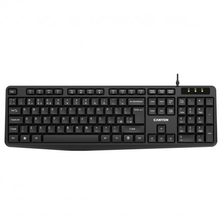 Canyon Keyboard KB-1, Kabelgebunden Spritzwassergeschützt, USB-A-Anschluss