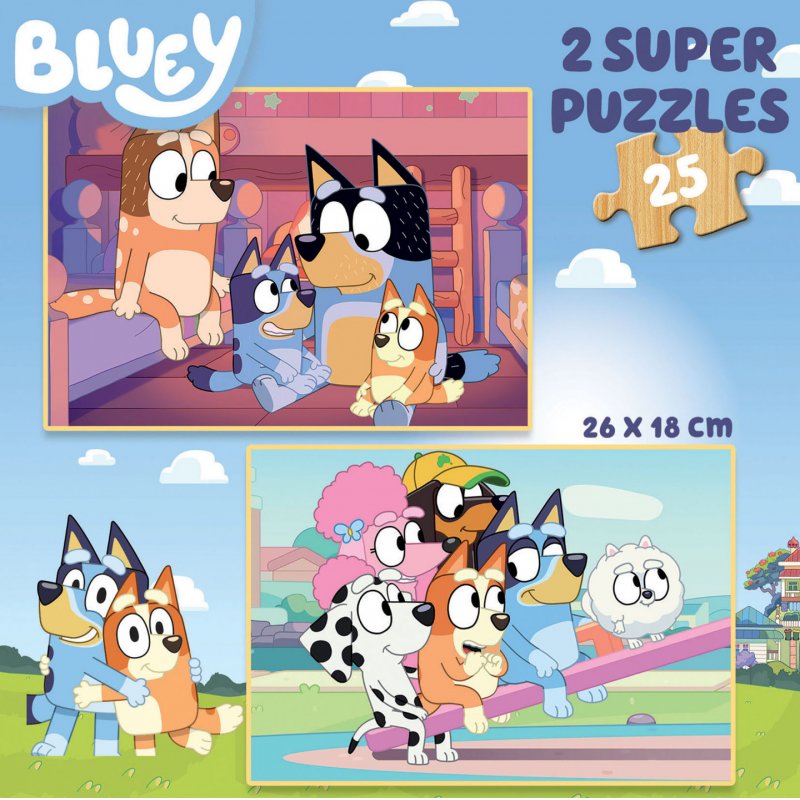 Educa - Bluey 2 X 25 puzzles - Wood ( 80-19407)