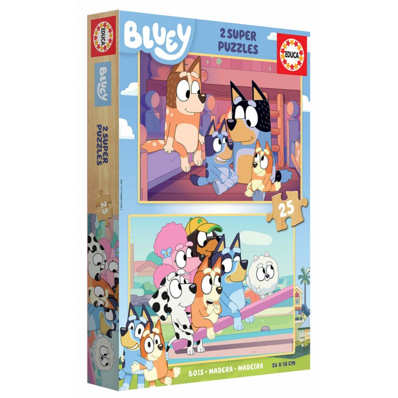 Educa - Bluey 2 X 25 puzzles - Wood ( 80-19407)