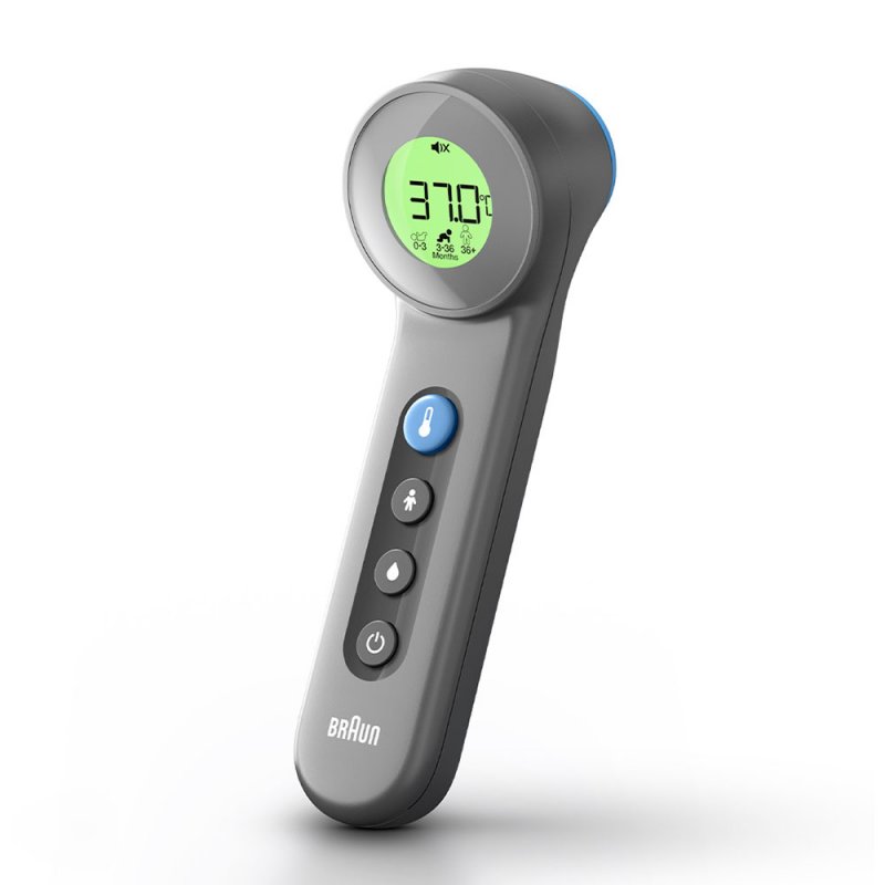 Braun BNT 400 BK Remote sensing thermometer Grey Forehead Buttons