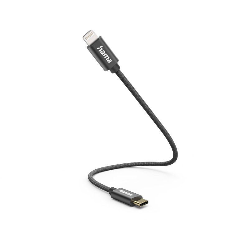 Hama 00201601 lightning cable 0.2 m Black