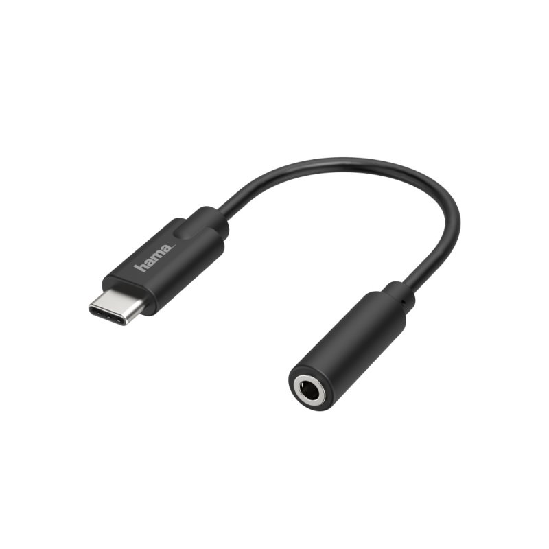 Hama USB Type-C Male to 3.5mm Jack Female Adapter, Black