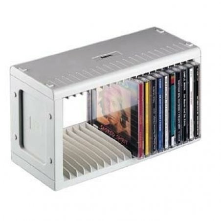 Hama CD/DVD/Blu-Ray Rack, 20 CD Jewel Cases, Wall Mountable, Plastic, Grey