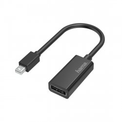Hama Mini DisplayPort Male to DisplayPort Female, Ultra-HD 4K, Black